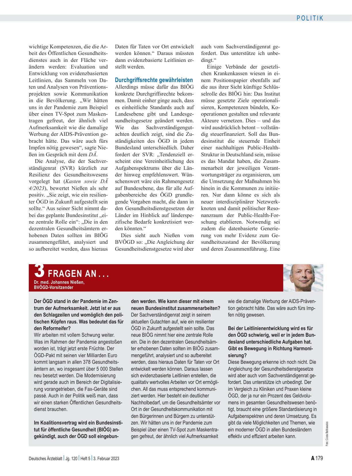 Vorschauseite 2: Öffentliche Gesundheit: Steuerung gefragt
