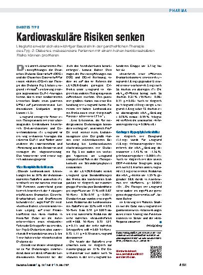 Vorschauseite 1: Diabetes Typ 2: Kardiovaskuläre Risiken senken