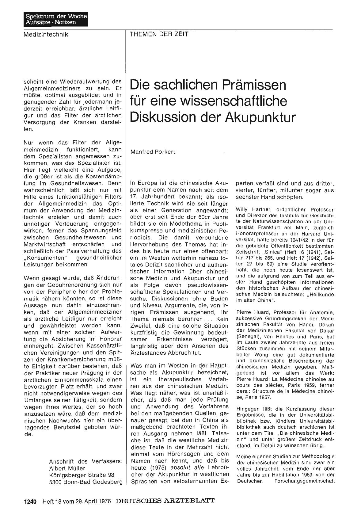 Vorschauseite 1: Die sachlichen Prämissen für eine wissenschaftliche Diskussion der Akupunktur