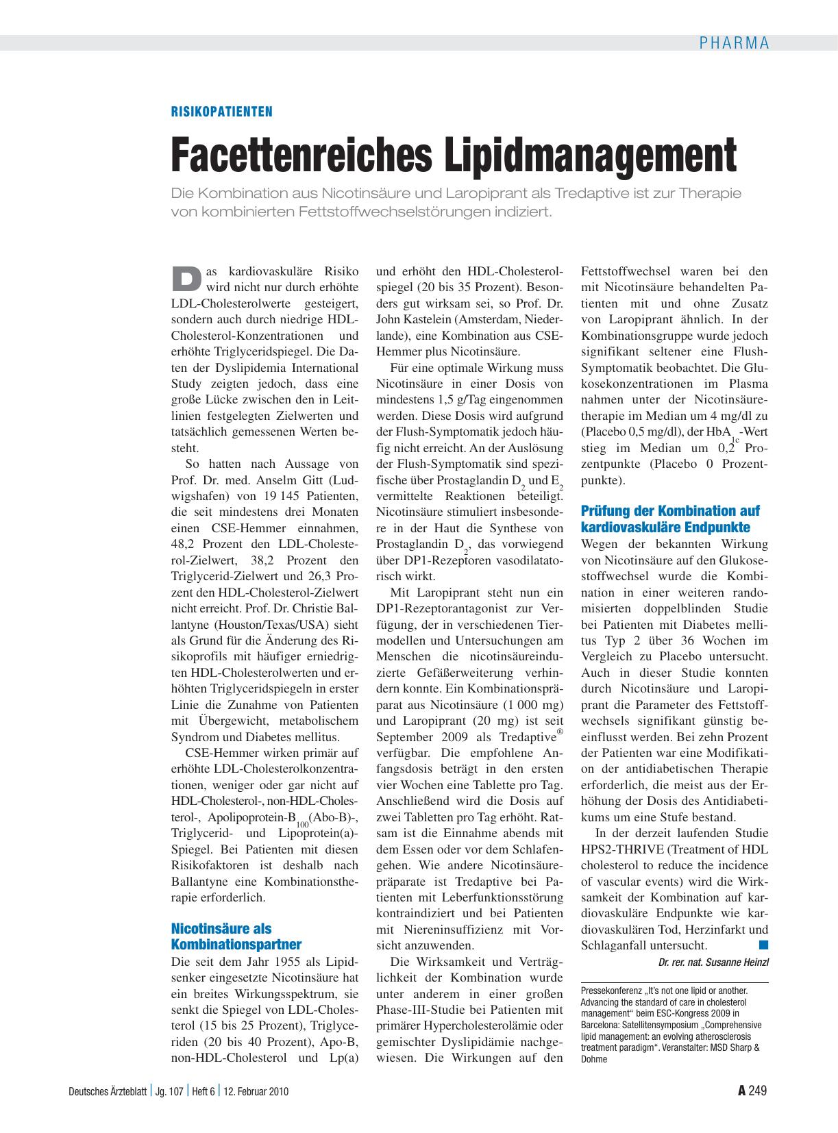 Vorschauseite 1: Risikopatienten: Facettenreiches Lipidmanagement