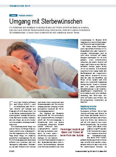 Vorschauseite 1: Palliativmedizin: Umgang mit Sterbewünschen