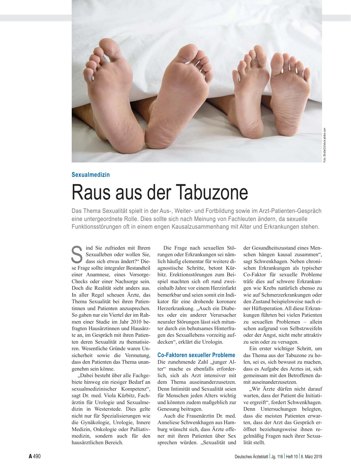 Vorschauseite 1: Sexualmedizin: Raus aus der Tabuzone