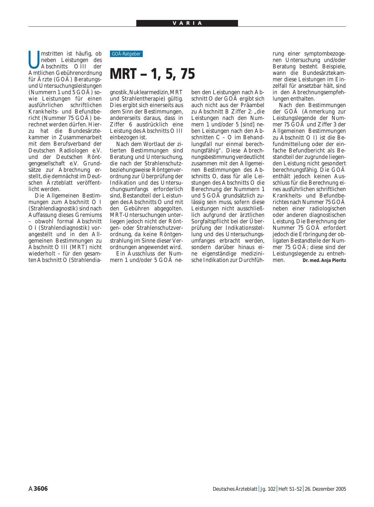 Vorschauseite 1: MRT – 1, 5, 75