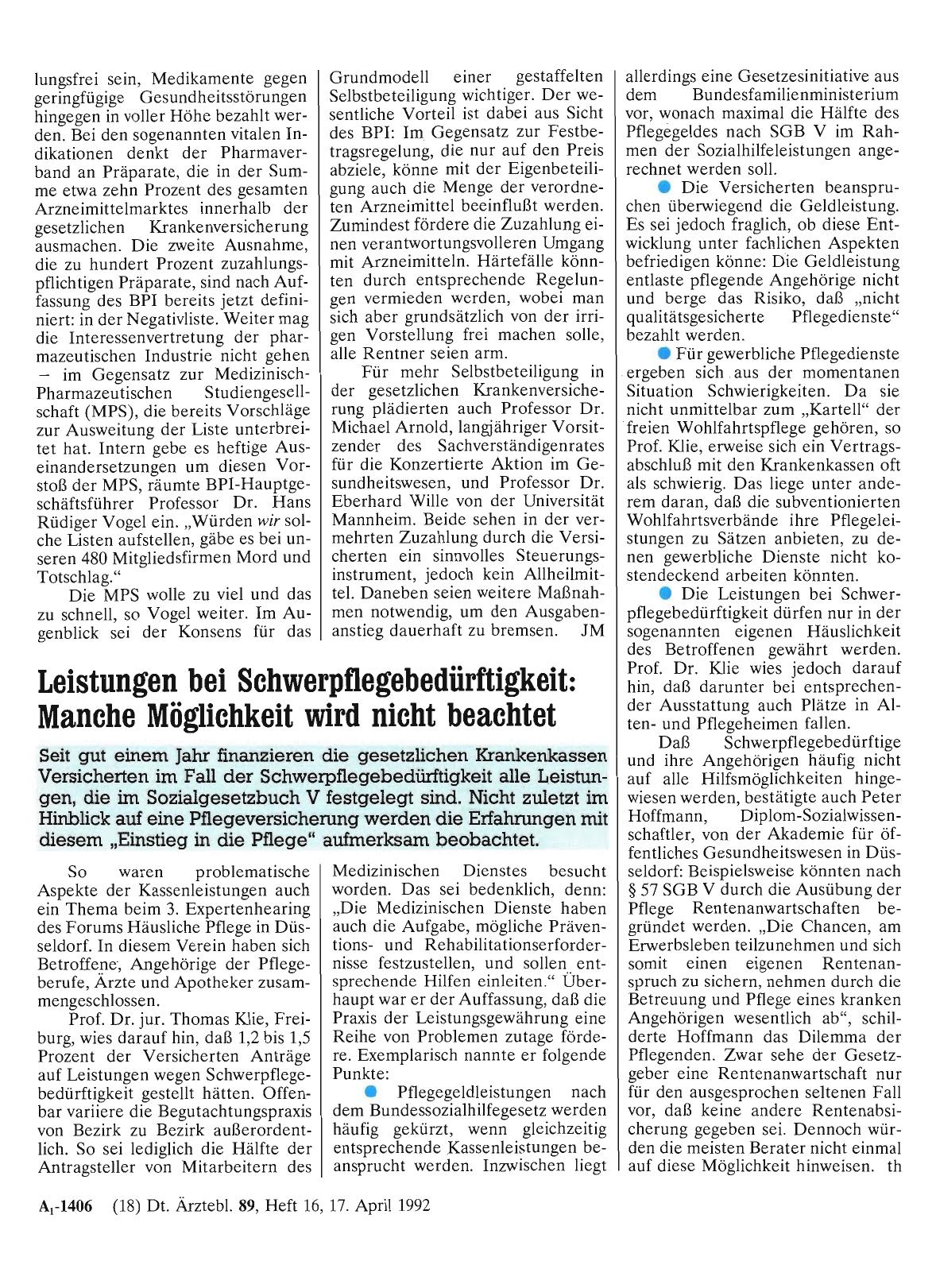 Vorschauseite 1: Leistungen bei Schwerpflegebedürftigkeit: Manche Möglichkeit wird nicht beachtet