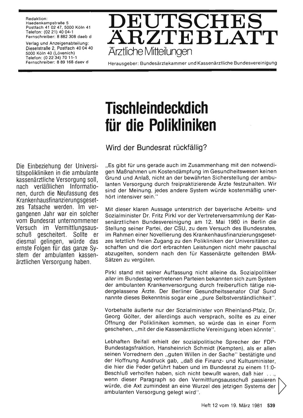 Vorschauseite 1: Tischleindeckdich für die Polikliniken