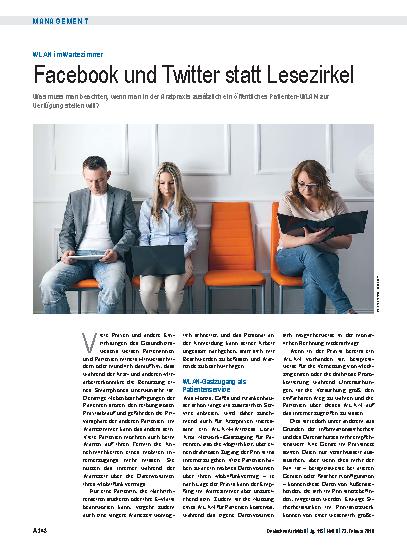 Vorschauseite 1: WLAN im Wartezimmer: Facebook und Twitter statt Lesezirkel