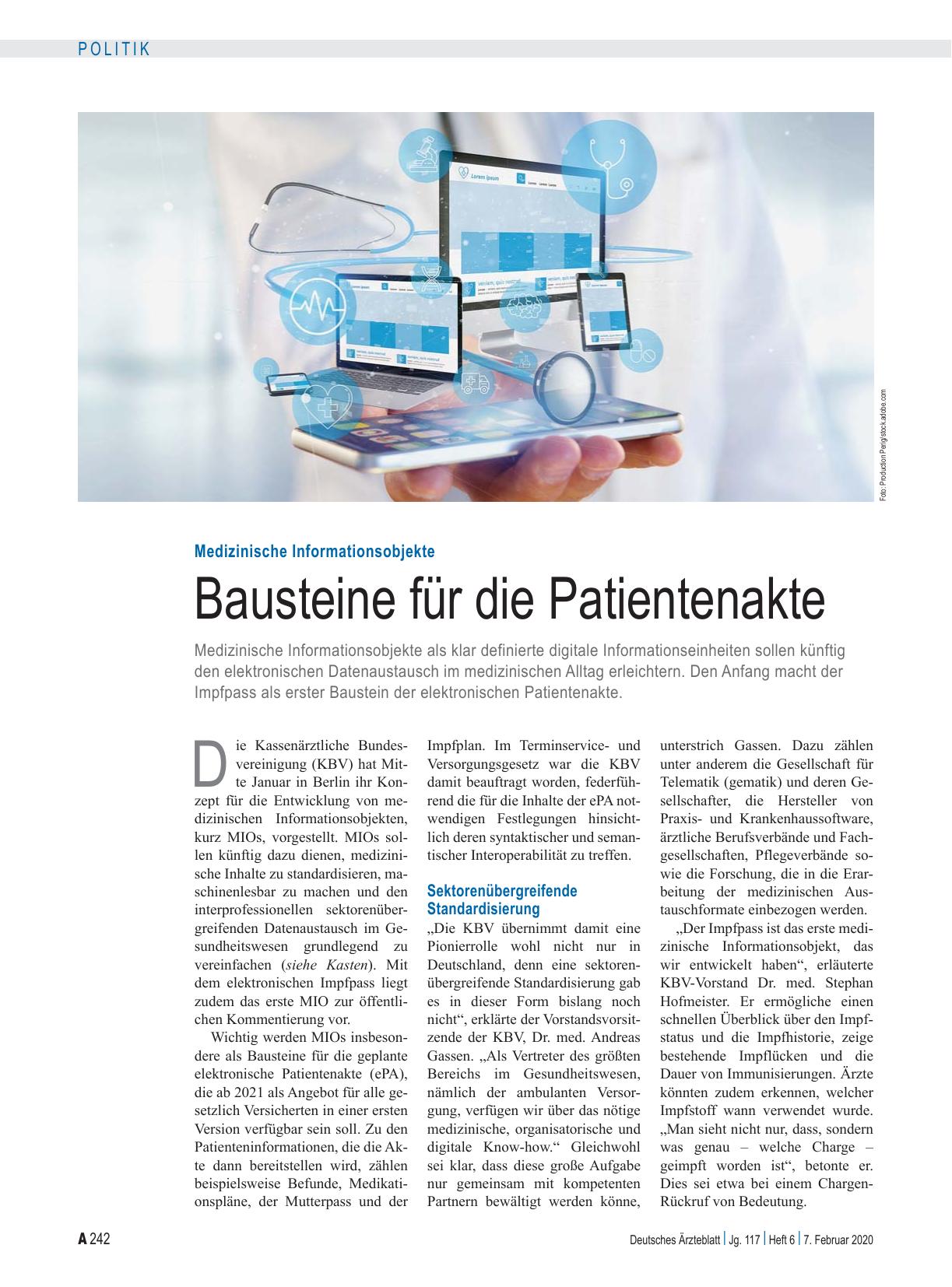Vorschauseite 1: Medizinische Informationsobjekte: Bausteine für die Patientenakte