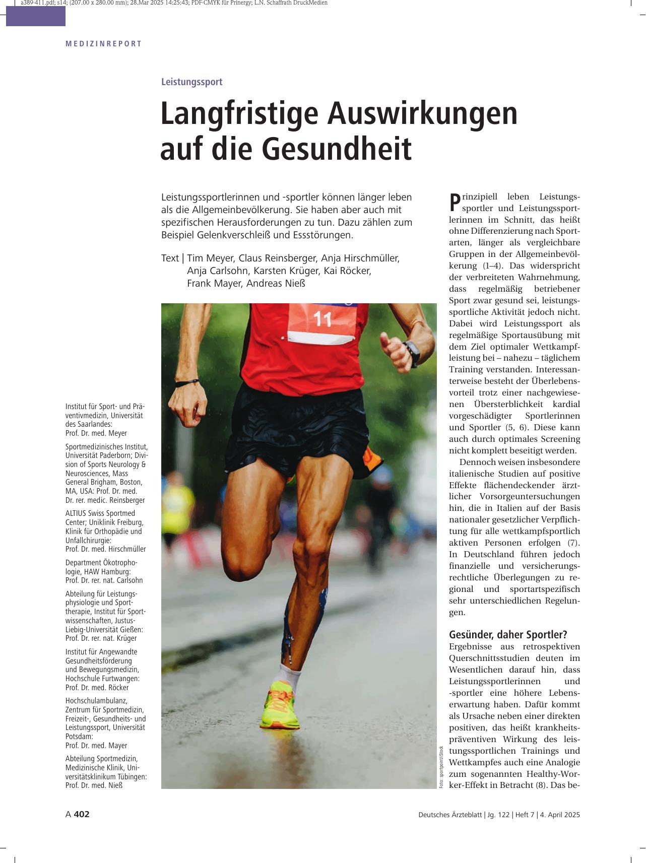 Vorschauseite 1: Leistungssport: Langfristige Auswirkungen auf die Gesundheit