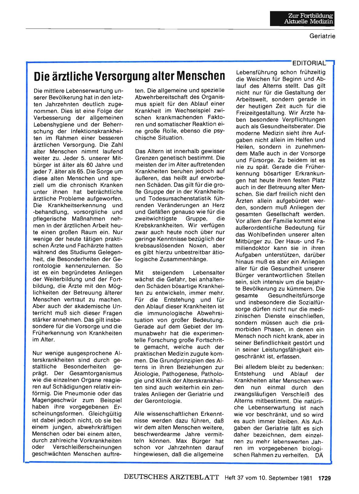 Vorschauseite 1: Die ärztliche Versorgung alter Menschen