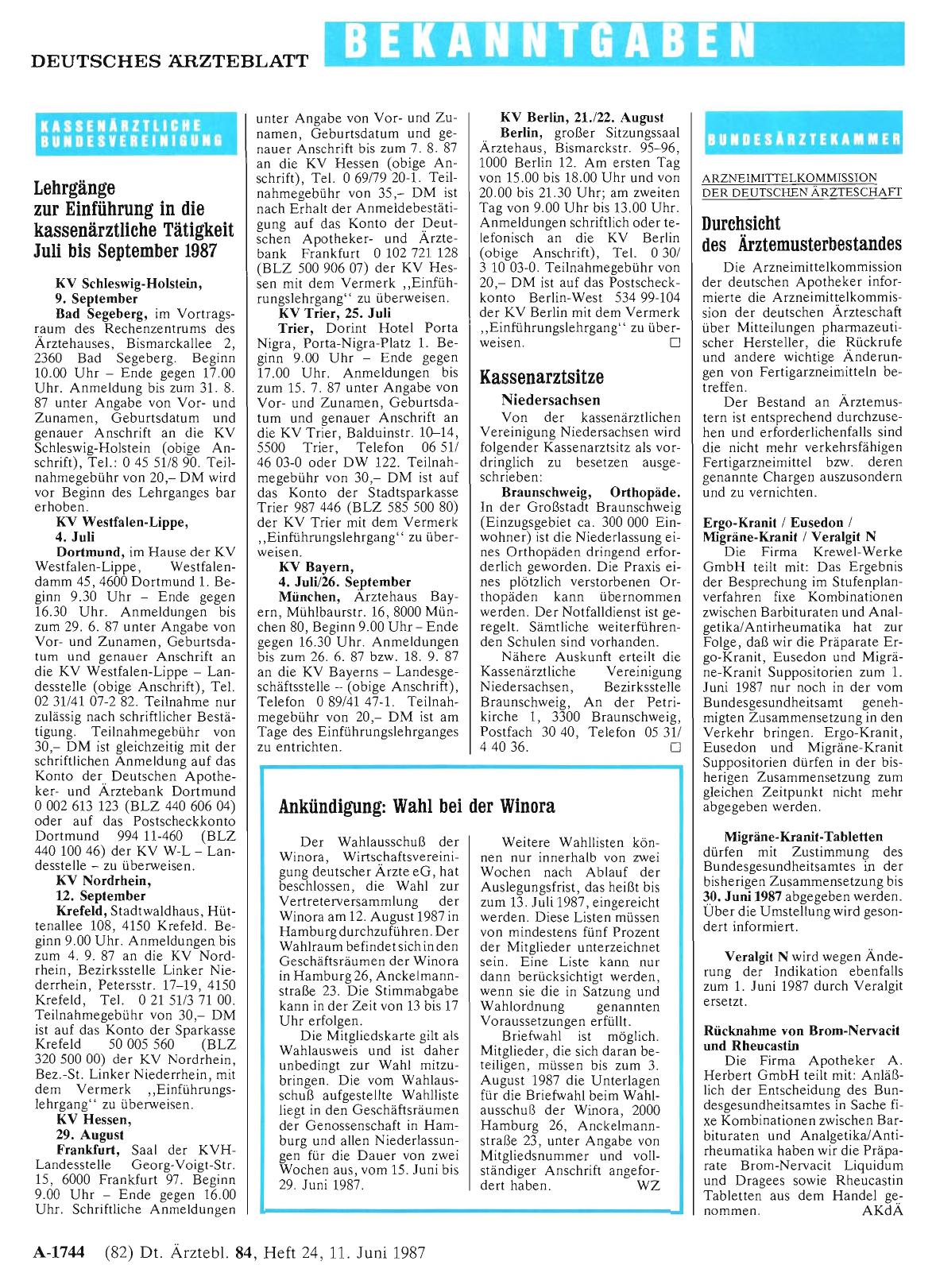 Vorschauseite 1: Durchsicht des Ärztemusterbestandes