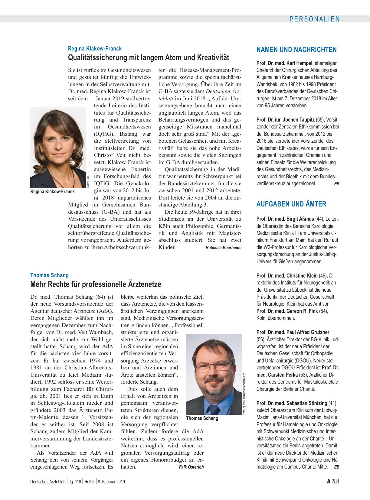 Vorschauseite 1: Namen und Nachrichten