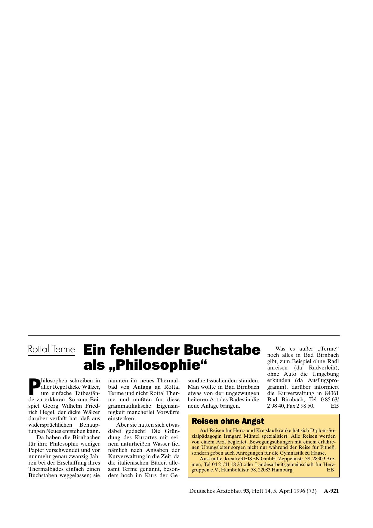 Vorschauseite 1: Reisen ohne Angst