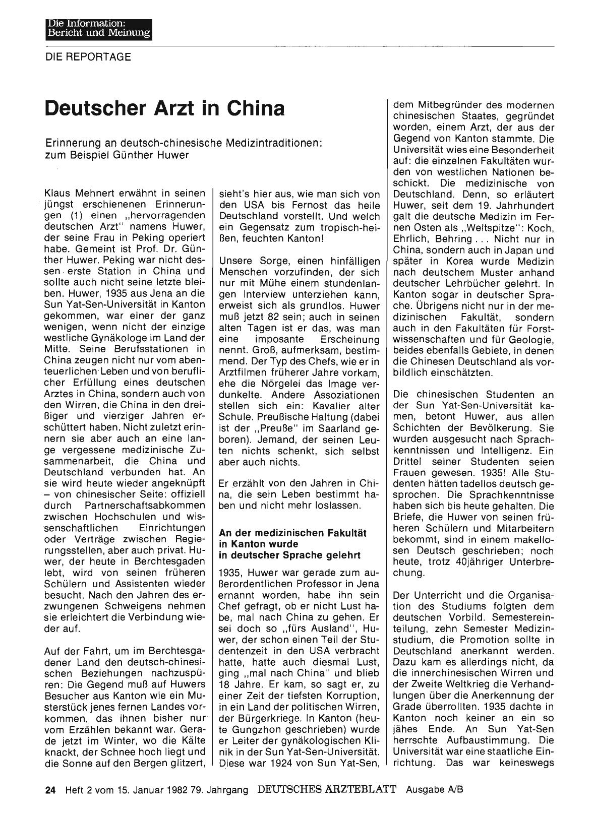 Vorschauseite 1: Deutscher Arzt in China