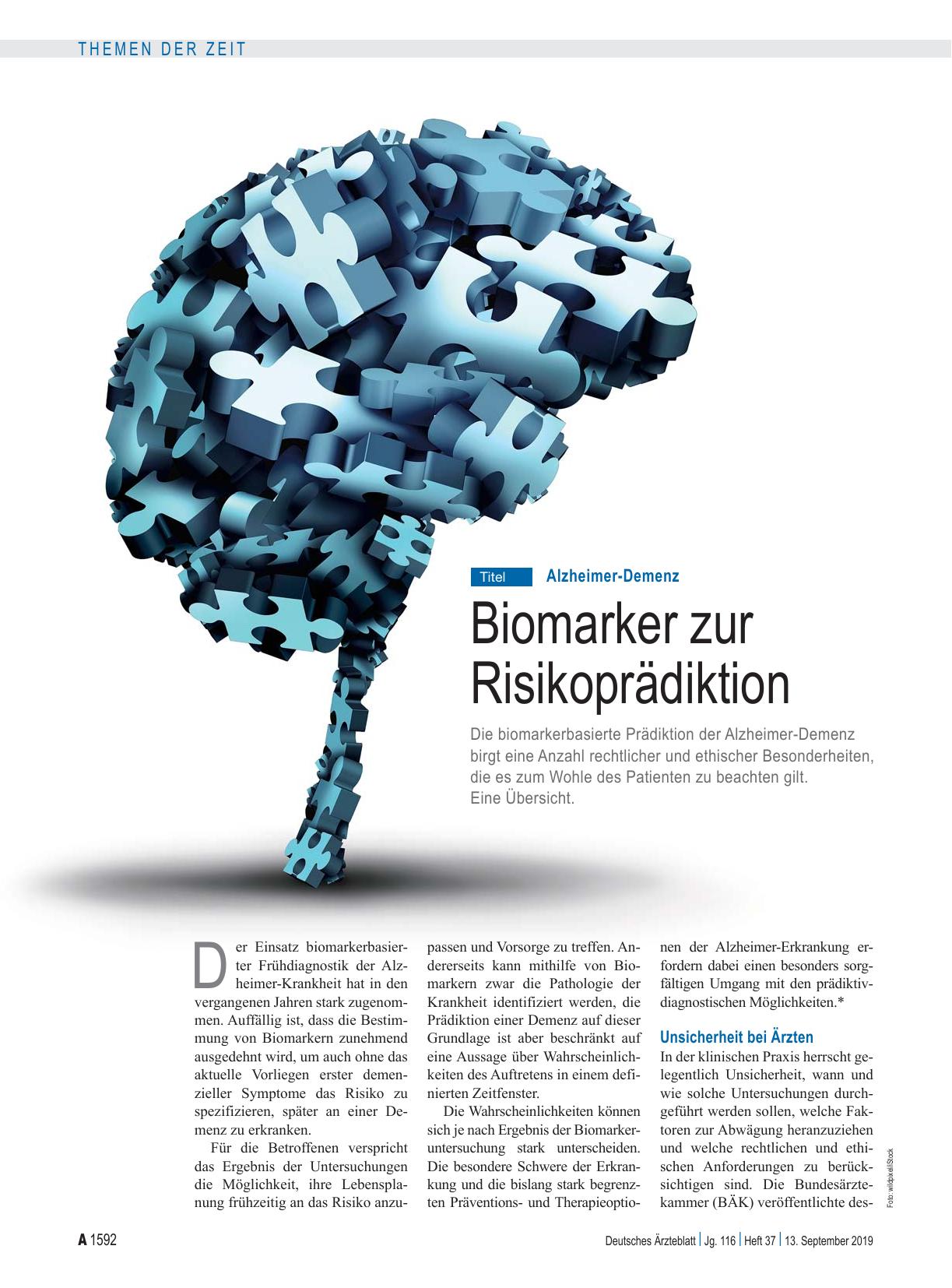 Vorschauseite 1: Alzheimer-Demenz: Biomarker zur Risikoprädiktion