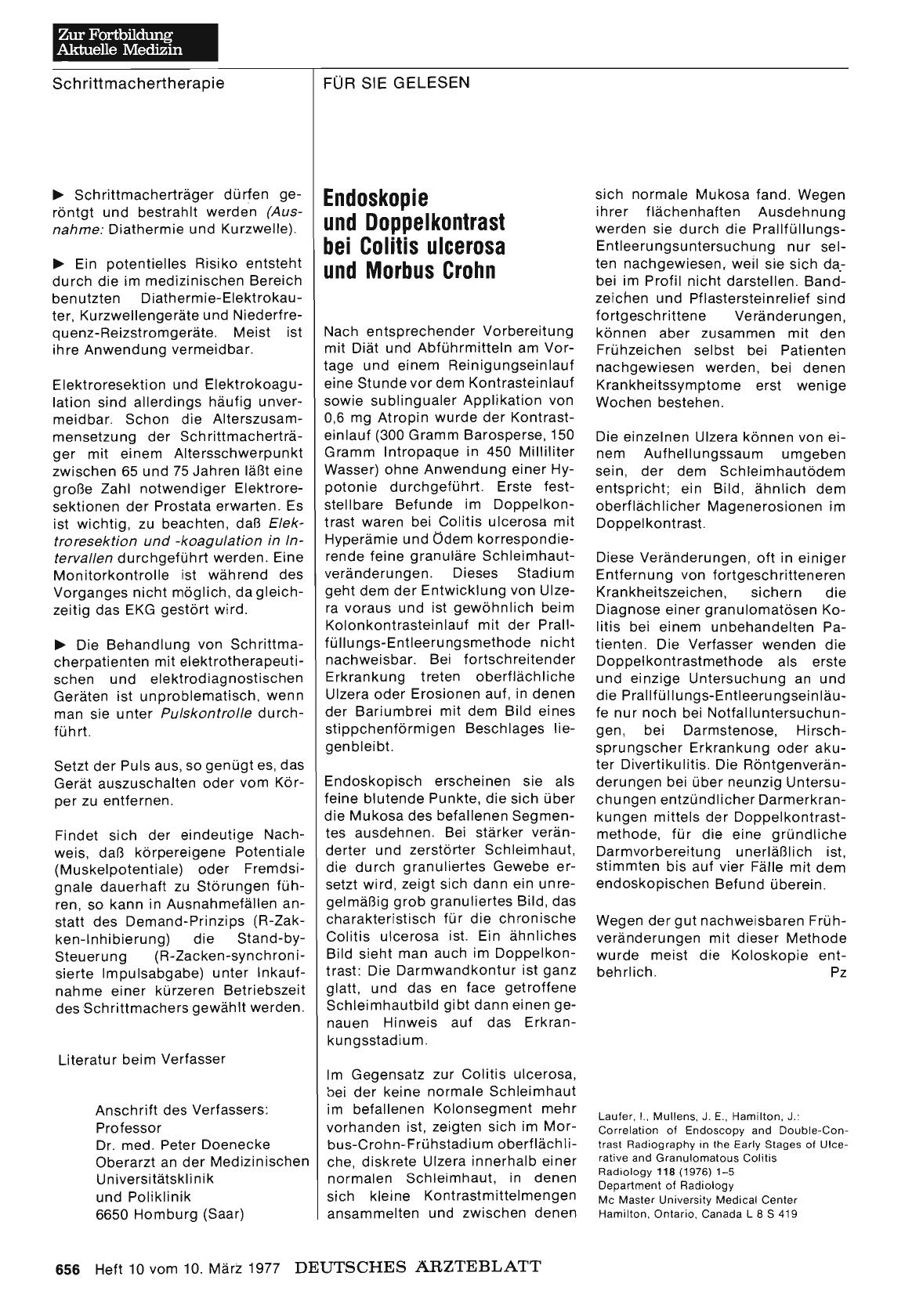 Vorschauseite 1: Endoskopie und Doppelkontrast bei Colitis ulcerosa und Morbus Crohn