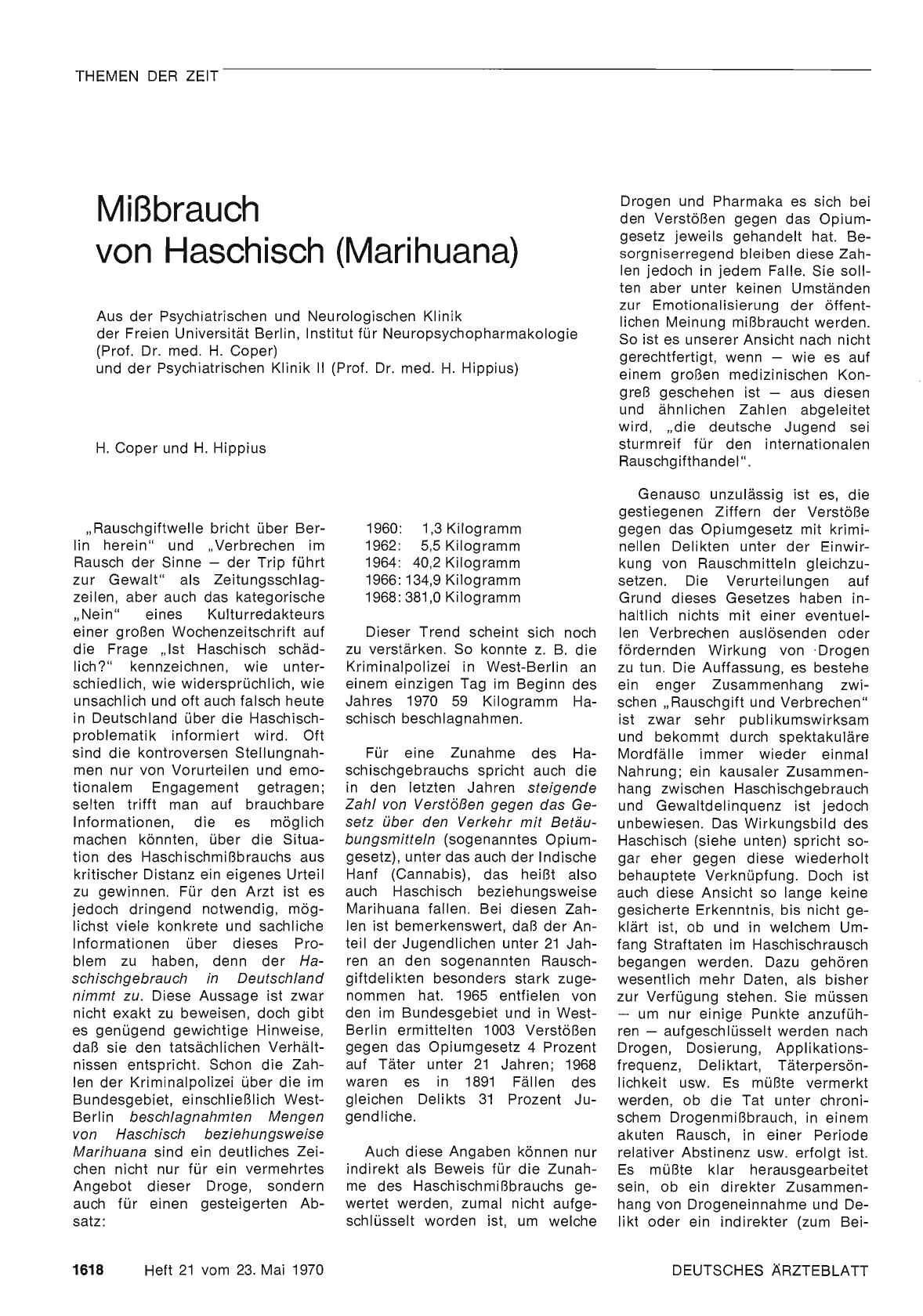 Vorschauseite 1: Mißbrauch von Haschisch (Marihuana)