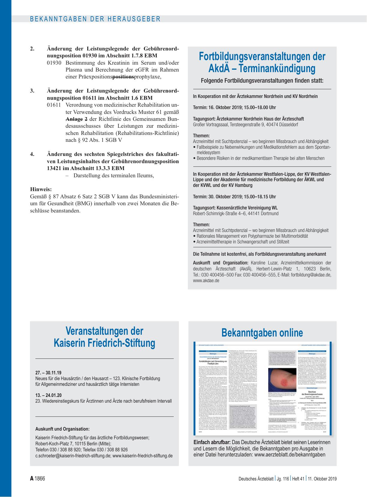 Vorschauseite 1: Veranstaltungen der Kaiserin Friedrich-Stiftung