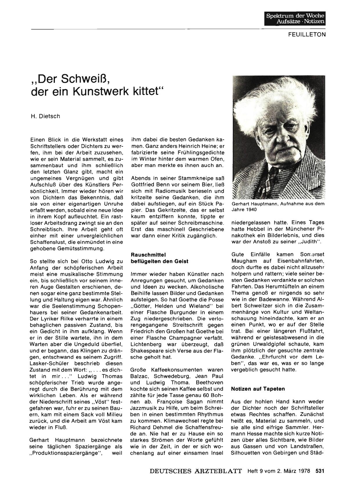 Vorschauseite 1: „Der Schweiß, der ein Kunstwerk kittet”