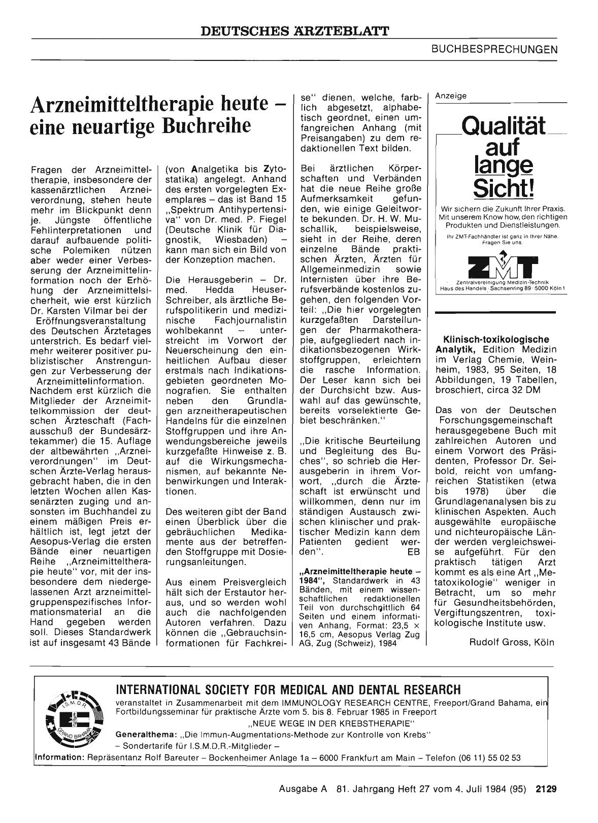 Vorschauseite 1: Arzneimitteltherapie heute — eine neuartige Buchreihe