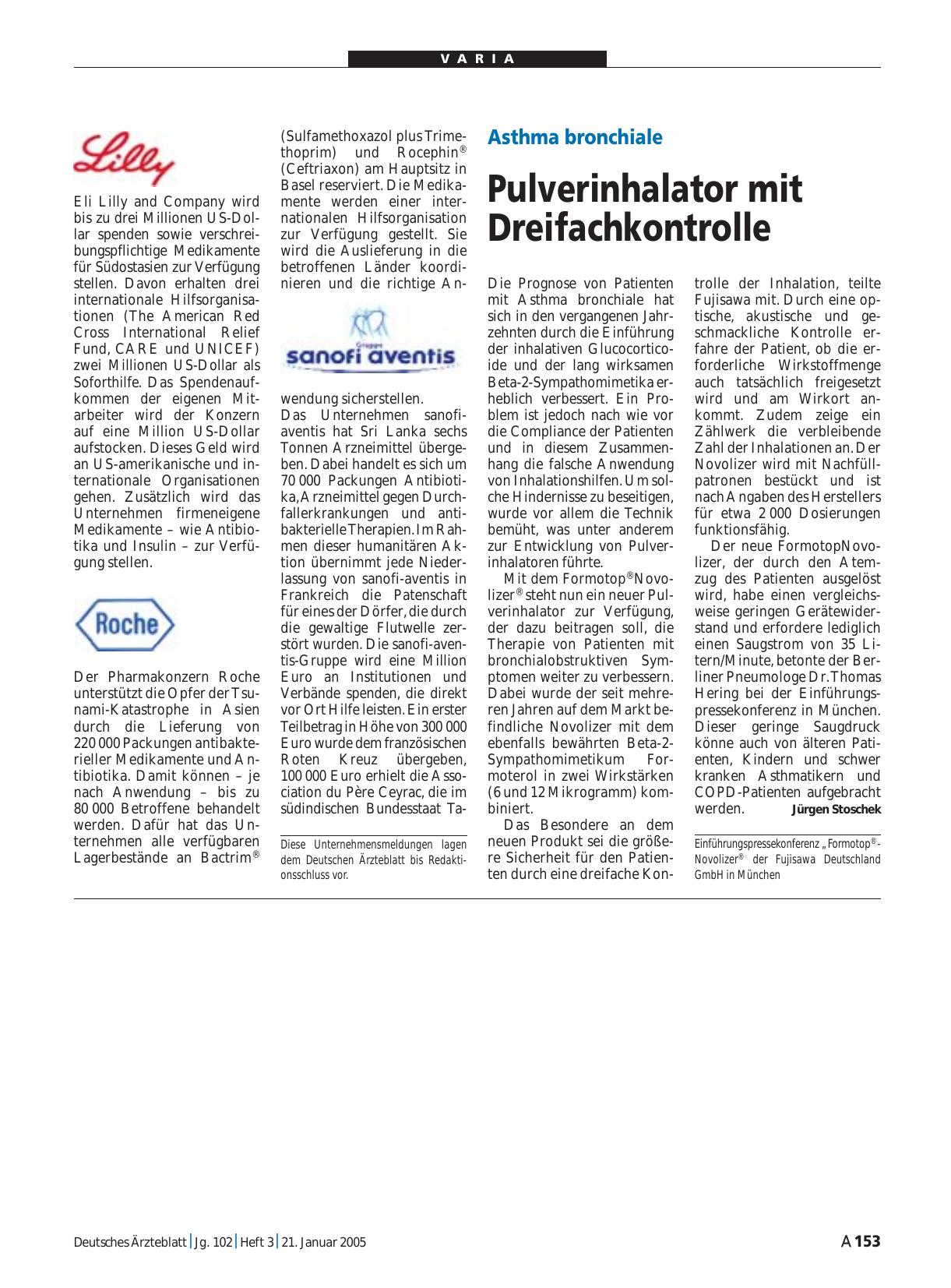 Vorschauseite 1: Asthma bronchiale: Pulverinhalator mit Dreifachkontrolle