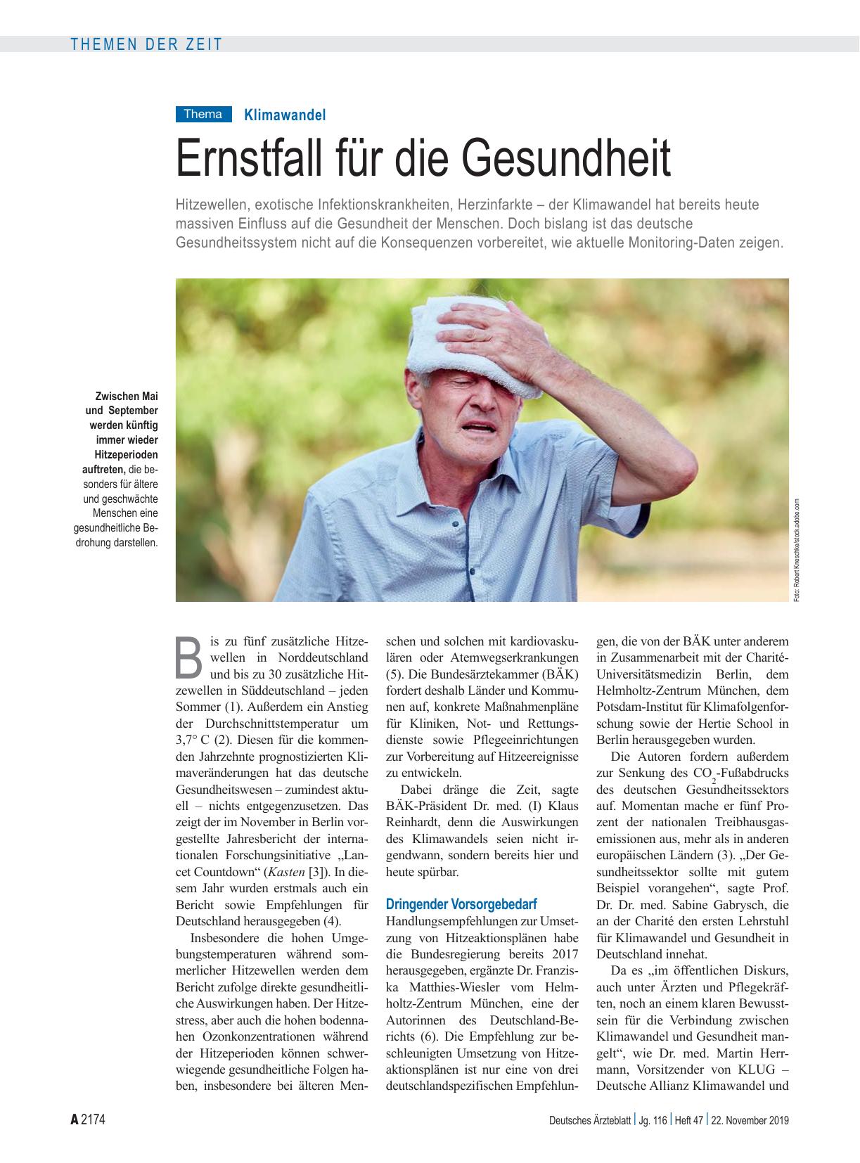Vorschauseite 1: Klimawandel: Ernstfall für die Gesundheit