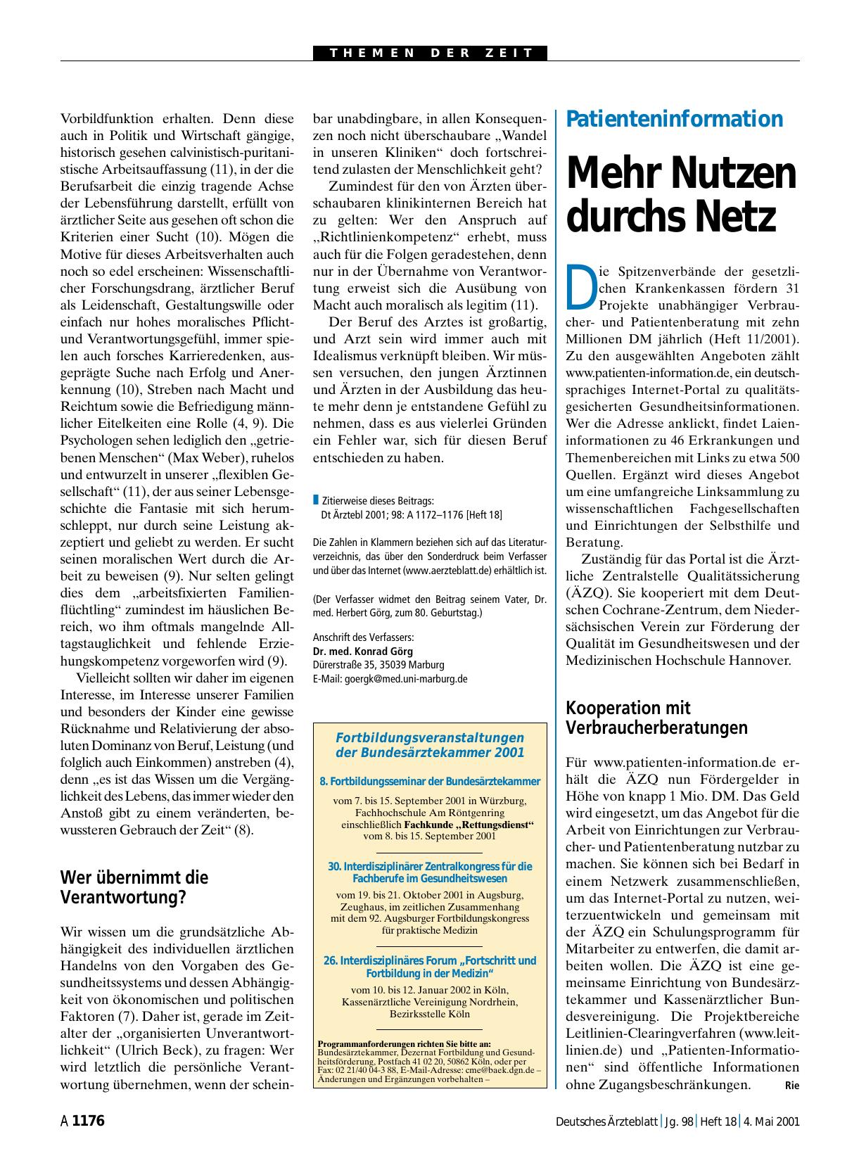 Vorschauseite 1: Patienteninformation: Mehr Nutzen durchs Netz