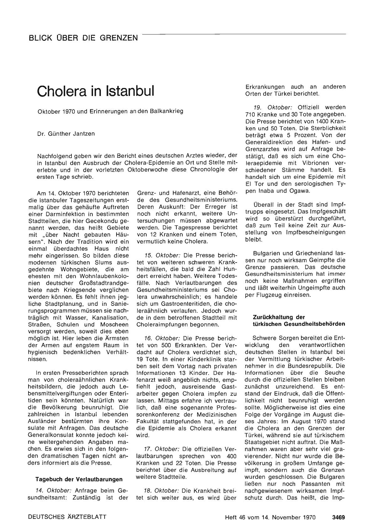 Vorschauseite 1: Cholera in Istanbul