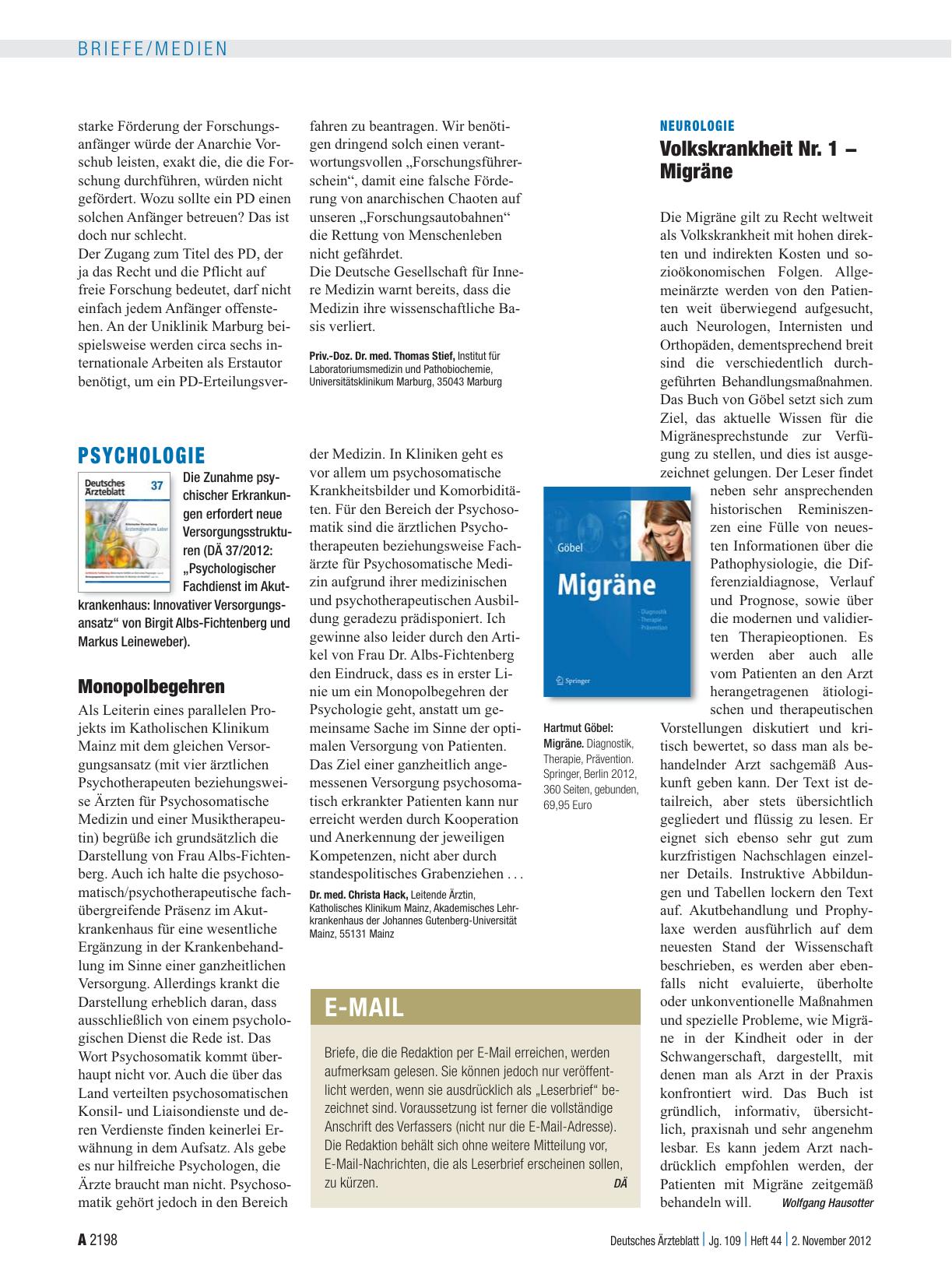 Vorschauseite 1: Neurologie: Volkskrankheit Nr. 1 - Migräne
