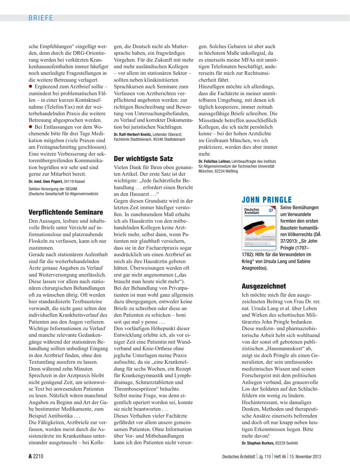 Vorschauseite 1: Arztbrief: Verpflichtende Seminare