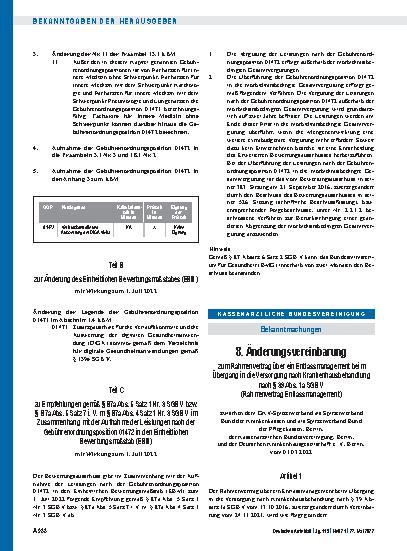 Vorschauseite 1: 8. Änderungsvereinbarung zum Rahmenvertrag über ein Entlassmanagement beim Übergang in die Versorgung nach Krankenhausbehandlung nach § 39 Abs. 1a SGB V (Rahmenvertrag Entlassmana…