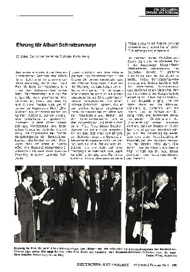 Vorschauseite 1: Ehrung für Albert Schretzenmayr
