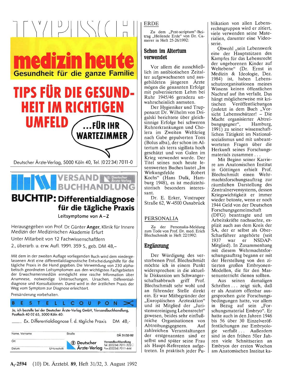 Vorschauseite 1: PERSONALIA: Ergänzung