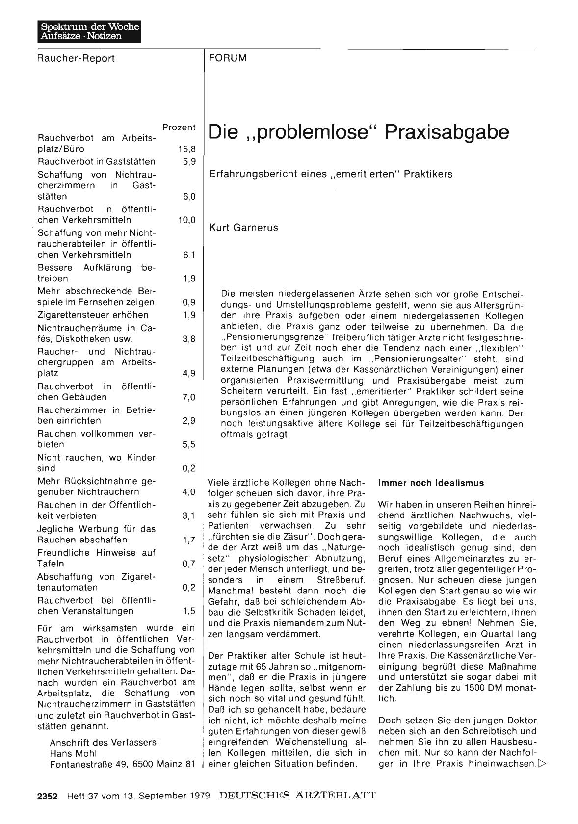 Vorschauseite 1: Die „problemlose“ Praxisabgabe: Erfahrungsbericht eines „emeritierten“ Praktikers