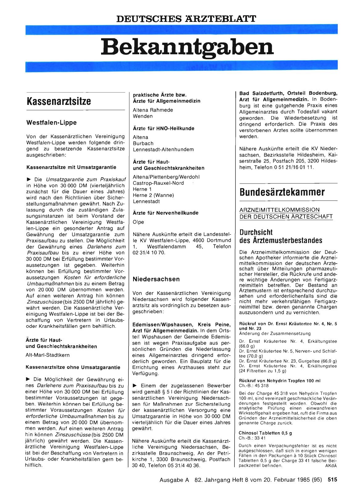 Vorschauseite 1: Kassenarztsitze