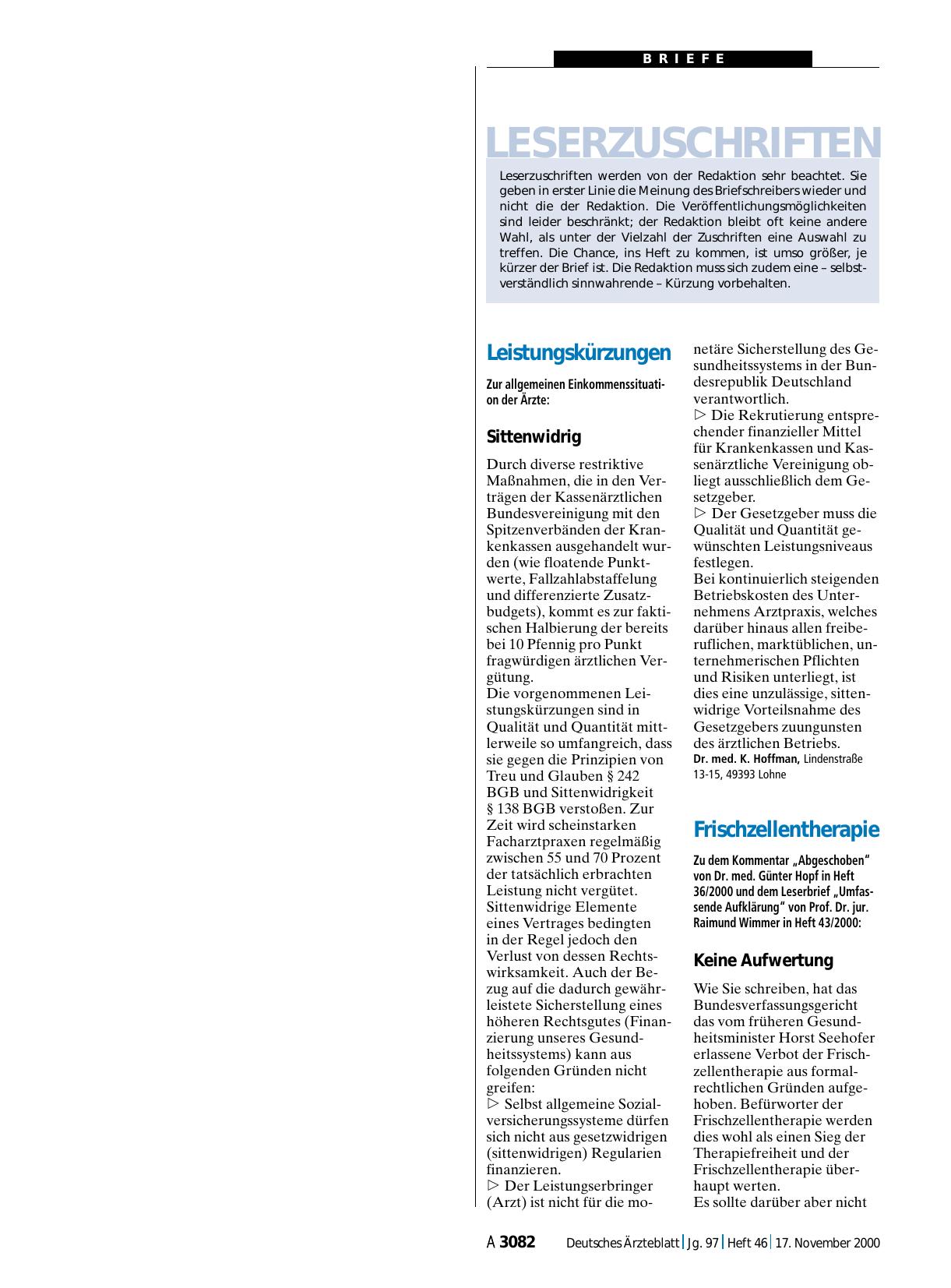 Vorschauseite 1: Leistungskürzungen: Sittenwidrig