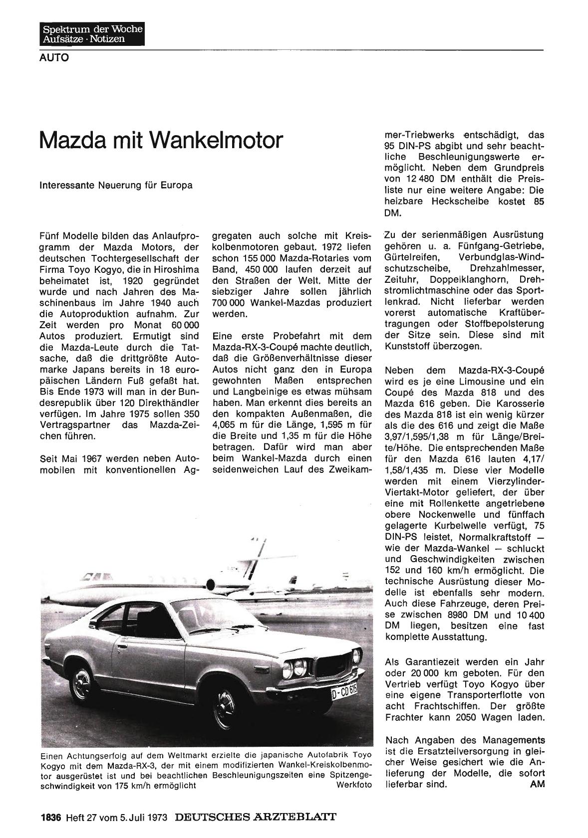 Vorschauseite 1: Mazda mit Wankelmotor: Interessante Neuerung für Europa