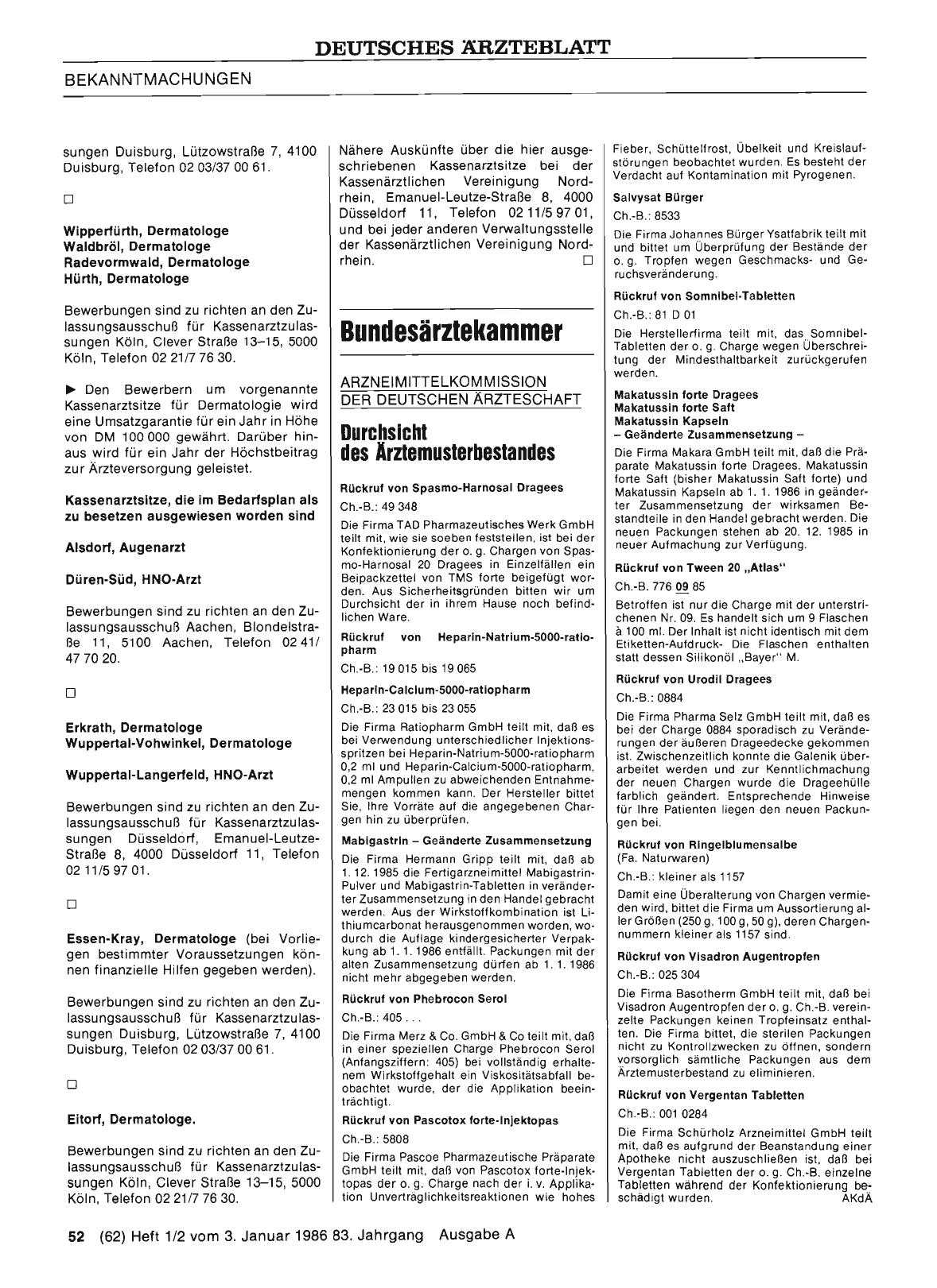 Vorschauseite 1: Durchsicht des Ärztemusterbestandes