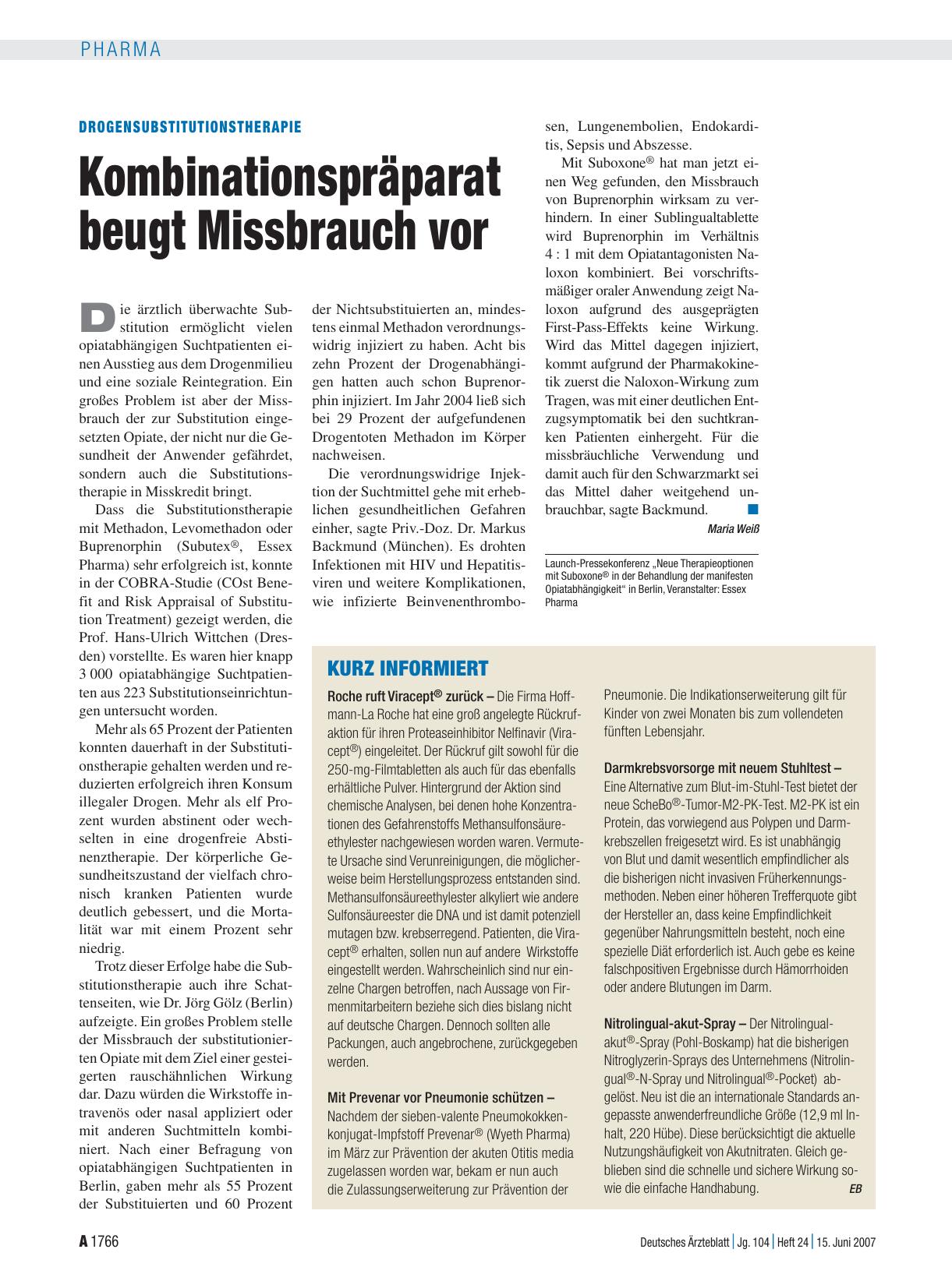Vorschauseite 1: Kurz informiert