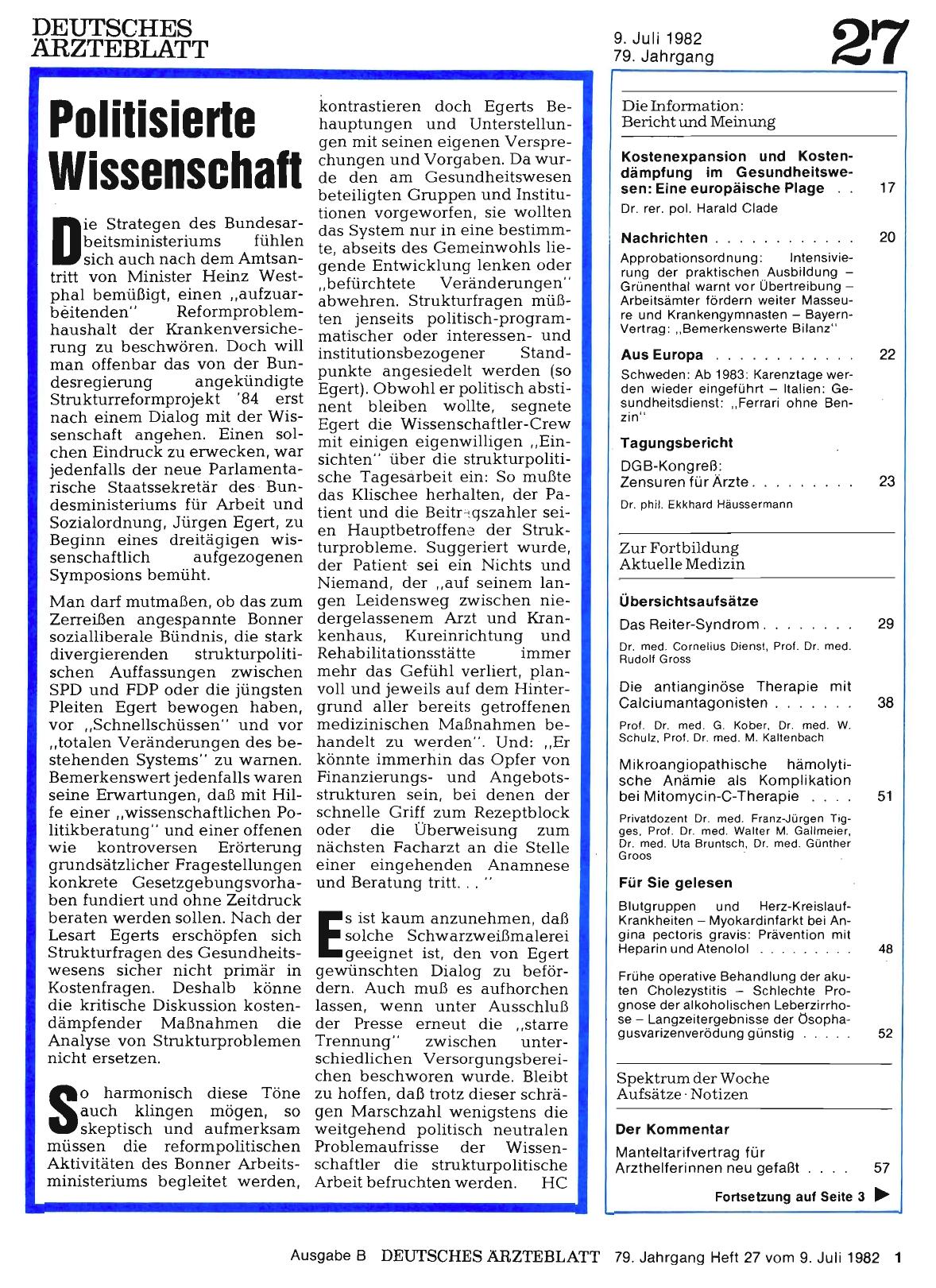 Vorschauseite 1: Politisierte Wissenschaft