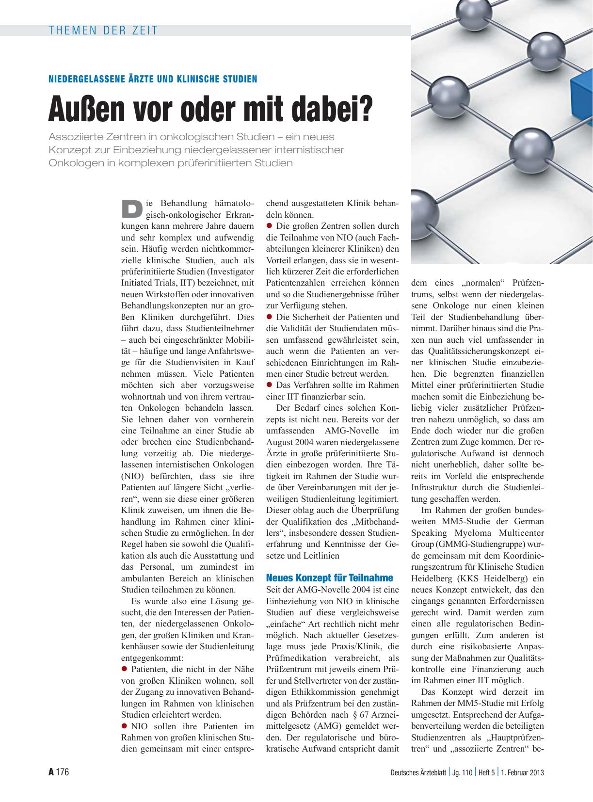 Vorschauseite 1: Niedergelassene Ärzte und klinische Studien: Außen vor oder mit dabei?