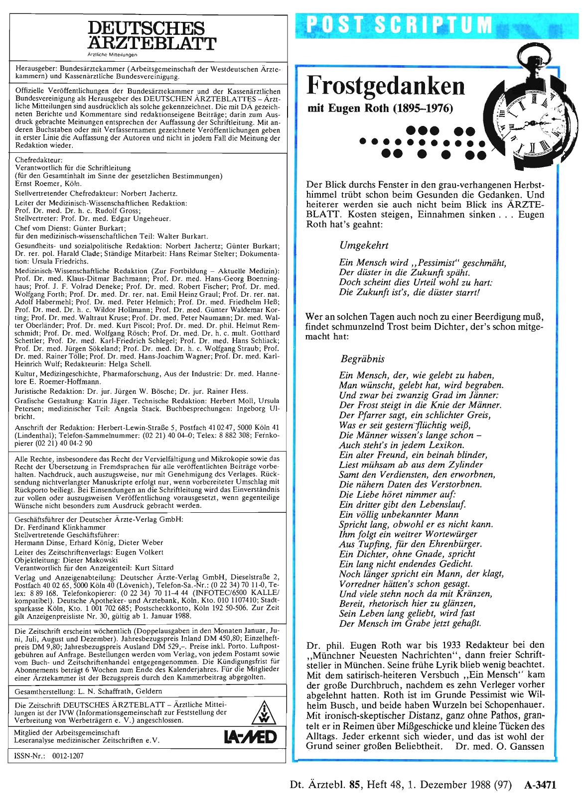 Vorschauseite 1: Frostgedanken mit Eugen Roth (1895-1976