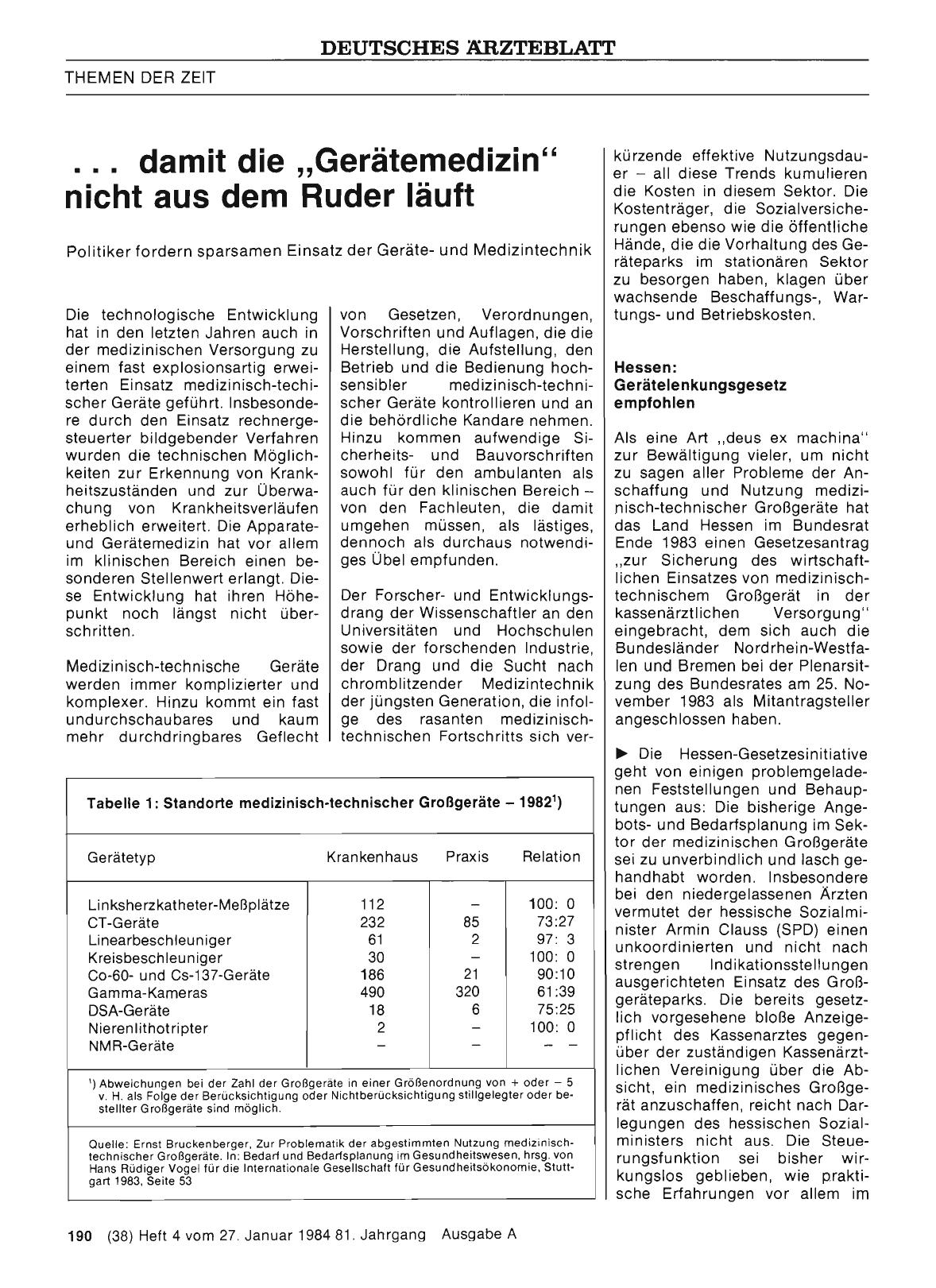 Vorschauseite 1: . .. damit die „Gerätemedizin“ nicht aus dem Ruder läuft