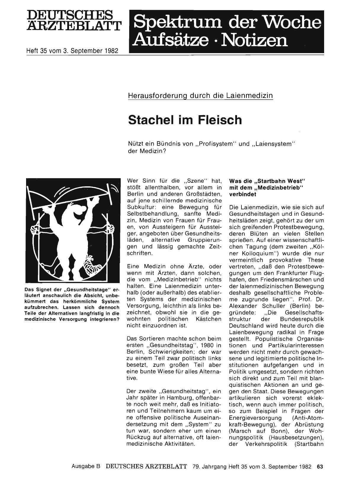 Vorschauseite 1: Herausforderung durch die Laienmedizin: Stachel im Fleisch
