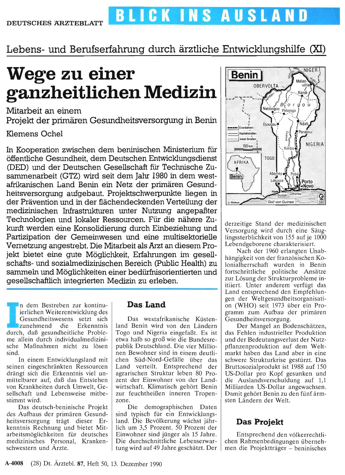 Vorschauseite 1: Lebensund Berufserfahrung durch ärztliche Entwicklungshilfe (XI): Wege zu einer ganzheitlichen Medizin - Mitarbeit an einem Projekt der primären Gesundheitsversorgung in Benin