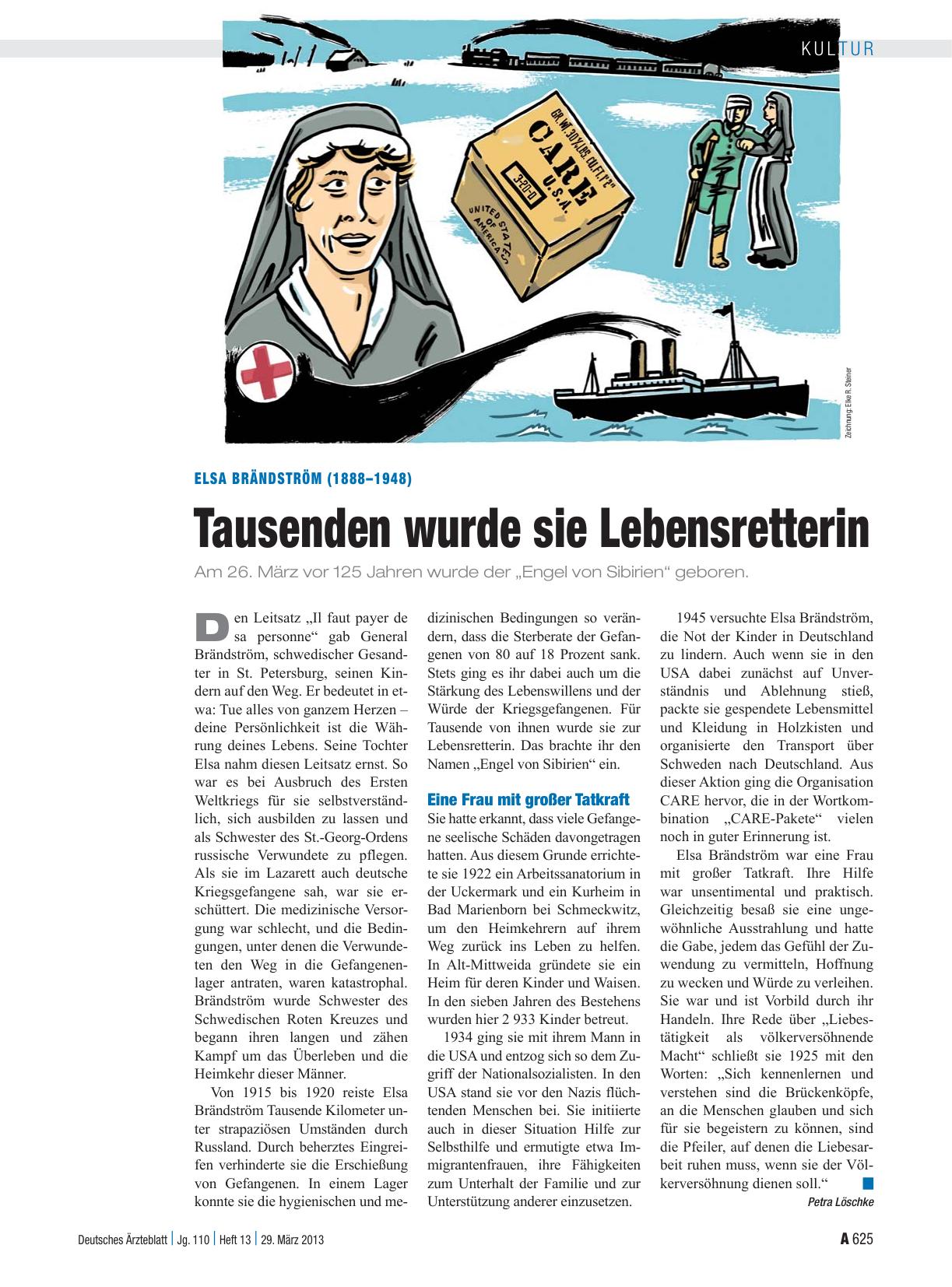 Vorschauseite 1: Elsa Brändström (1888–1948): Tausenden wurde sie Lebensretterin