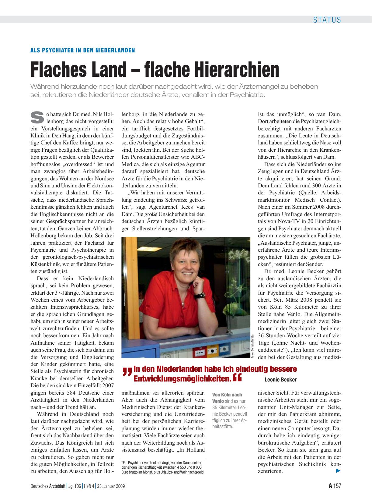 Vorschauseite 1: Als Psychiater in den Niederlanden: Flaches Land – flache Hierarchien