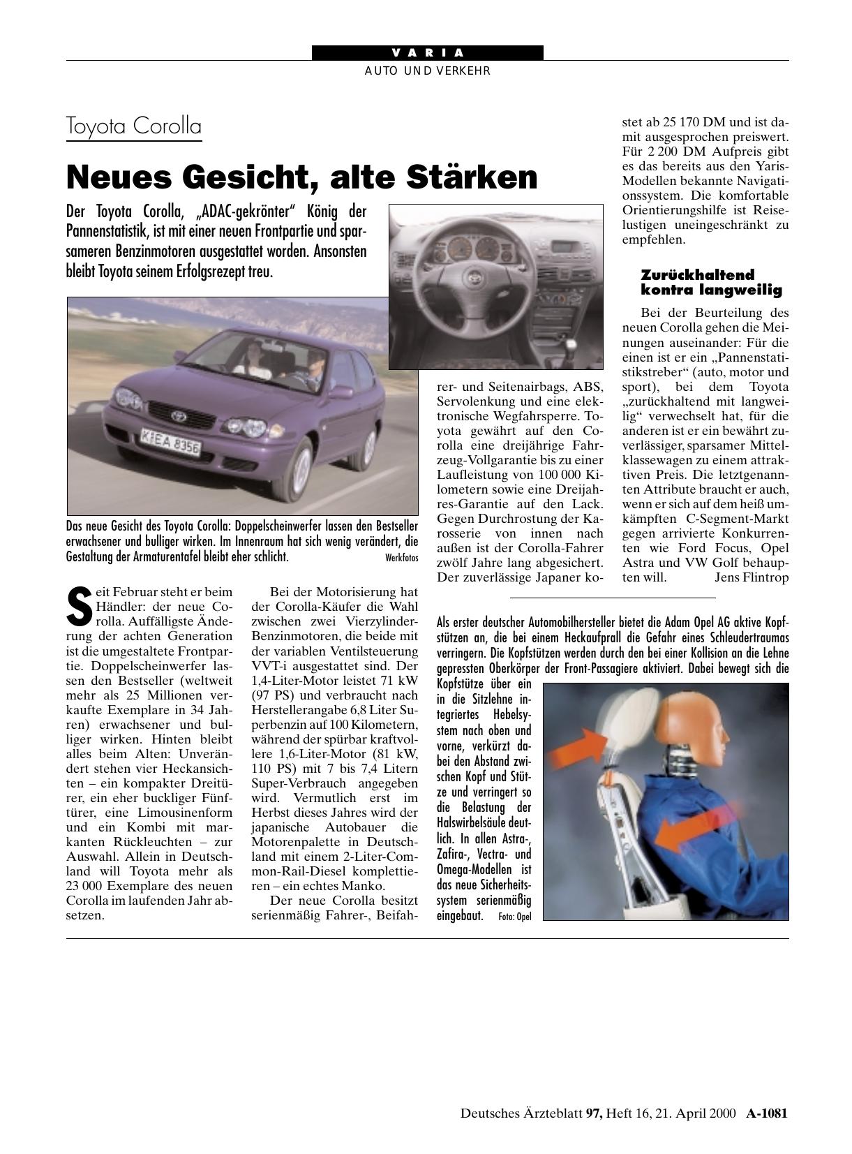 Vorschauseite 1: Toyota Corolla: Neues Gesicht, alte Stärken