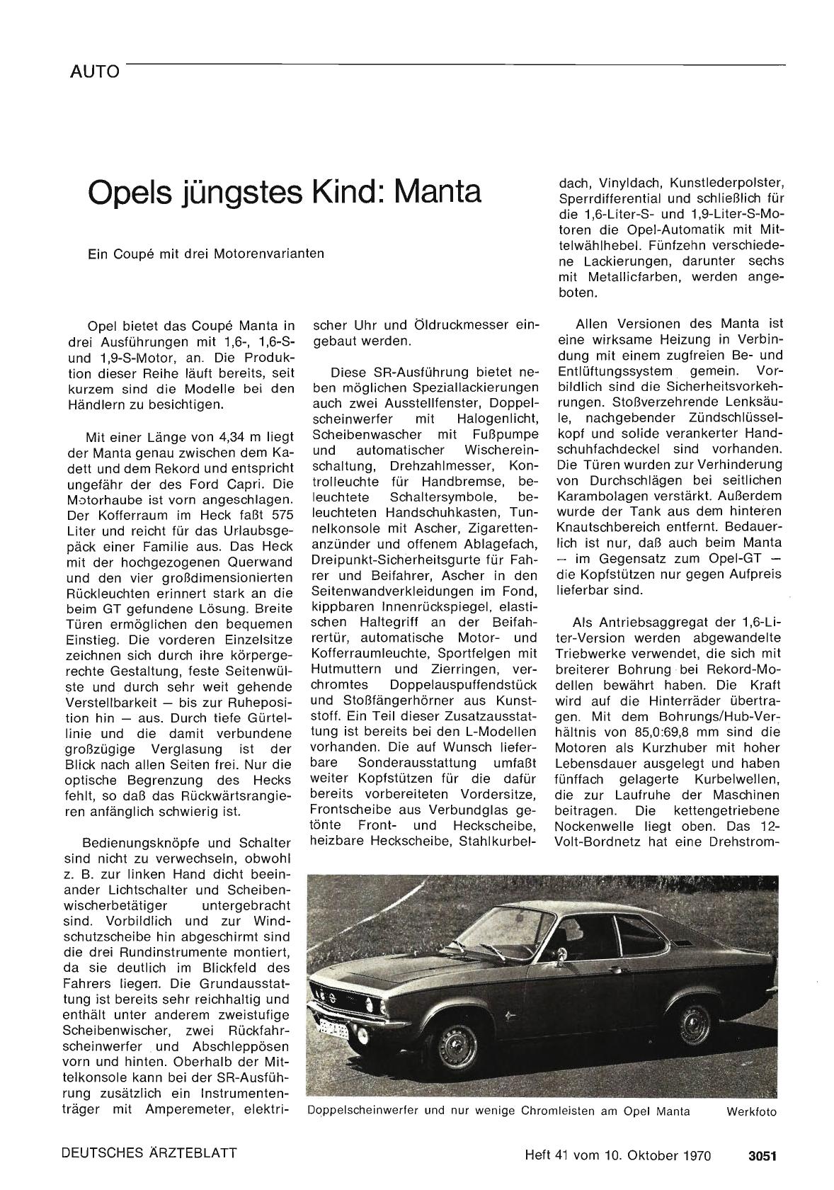 Vorschauseite 1: Opels jüngstes Kind: Manta