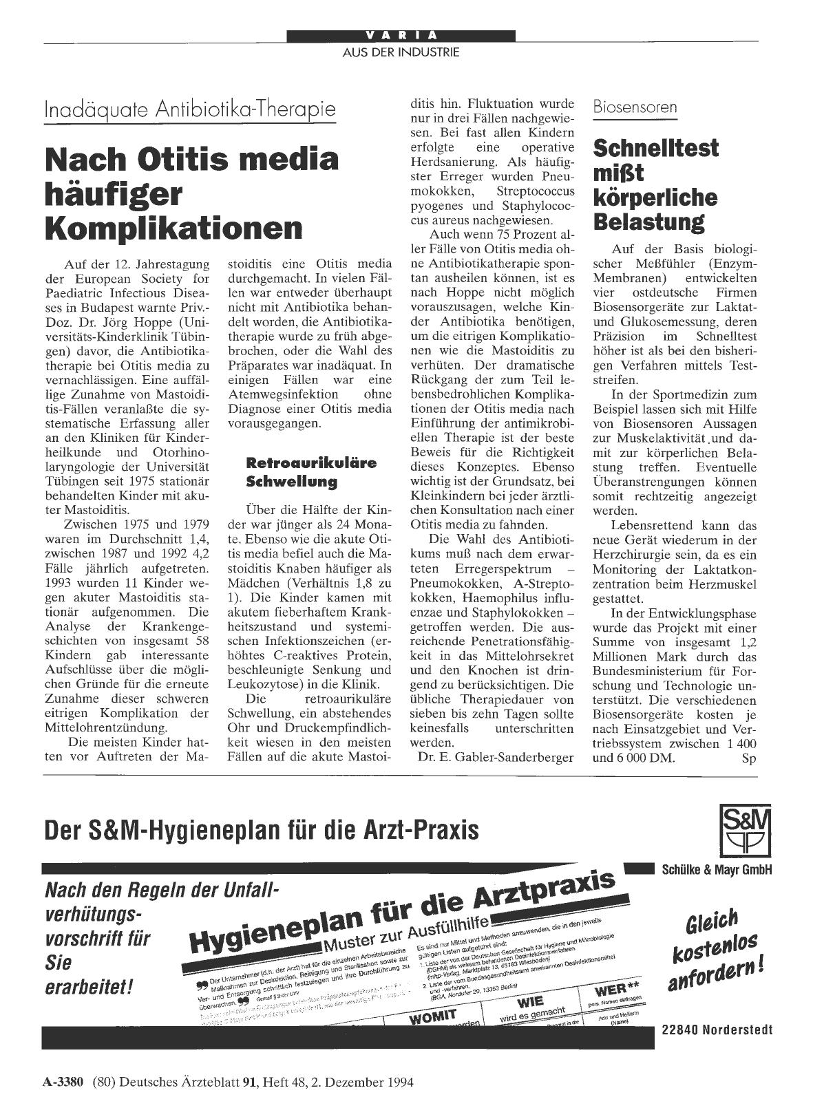 Vorschauseite 1: Biosensoren: Schnelltest mißt körperliche Belastung