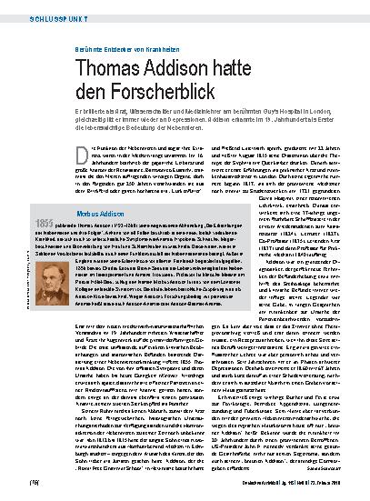 Vorschauseite 1: Berühmte Entdecker von Krankheiten: Thomas Addison hatte den Forscherblick